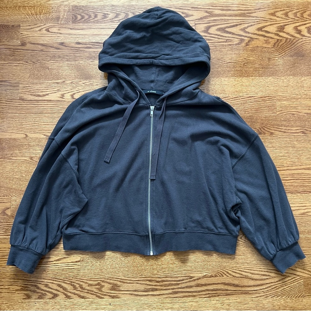 W Closet Cropped Grey Hoodie